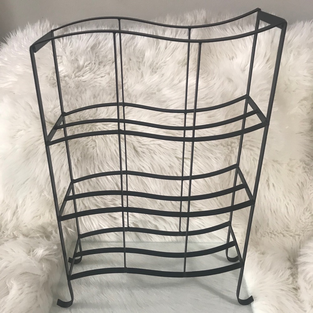Matte Black Metal Wine Rack